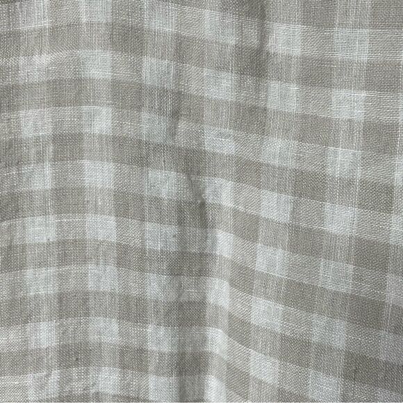 Cynthia Rowley Linen Beige White Gingham Plaid Pull Over Dress Womens Size S - Picture 6 of 8